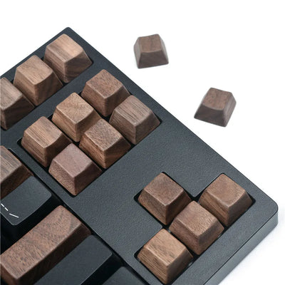 Walnut Wood Keycap Set