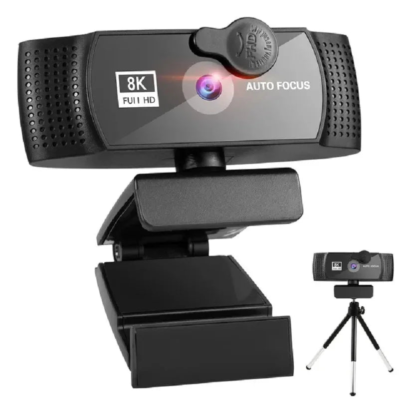 8K 4K Webcam with Auto Focus & Microphone