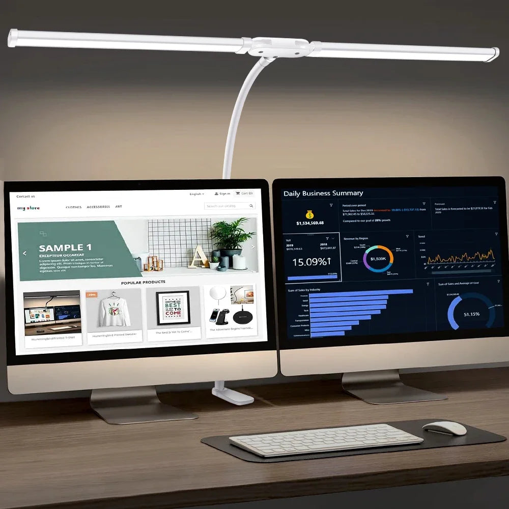 LED Foldable Swing Arm Desk Lamp with Clip