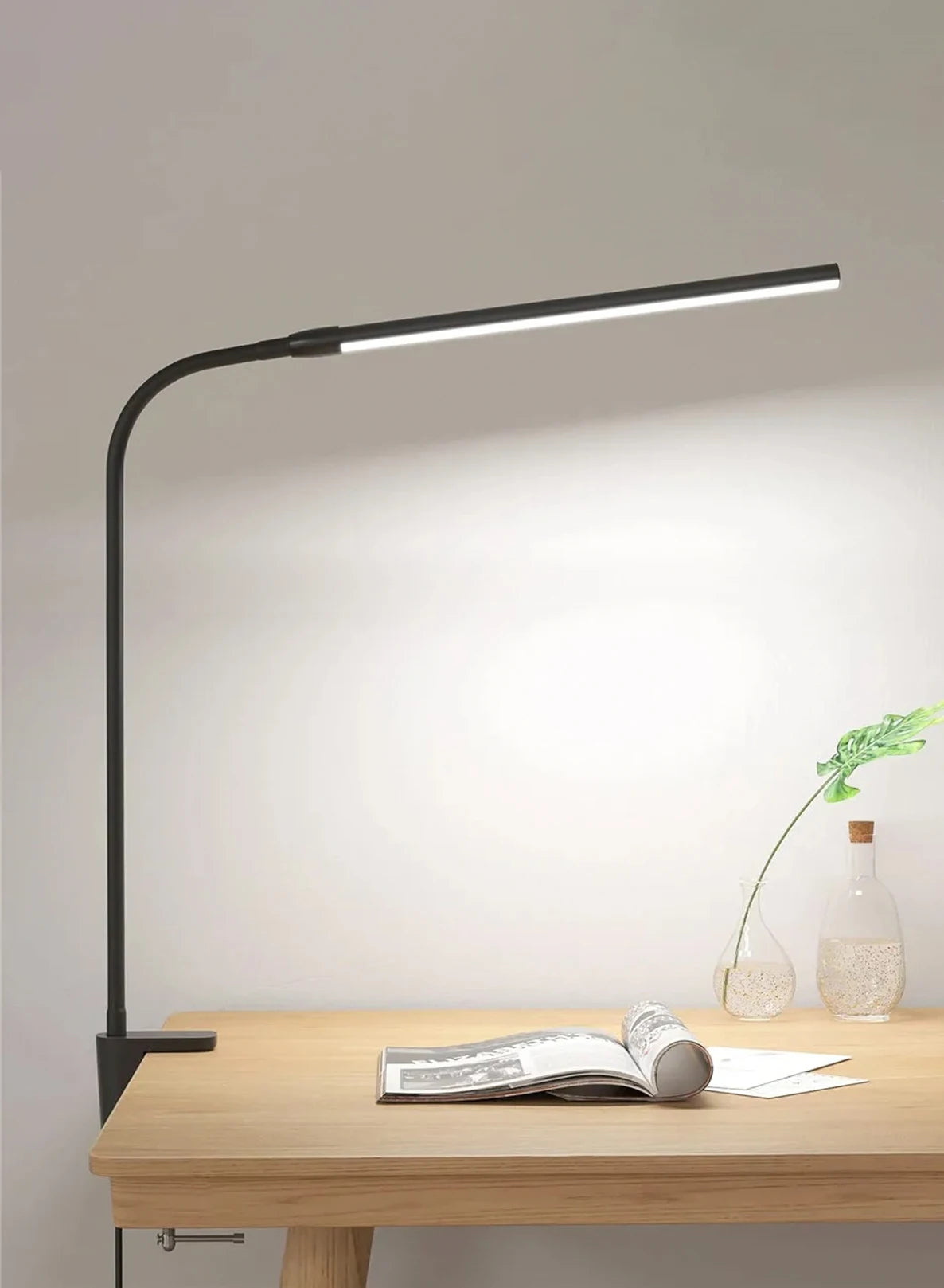 LED Foldable Swing Arm Desk Lamp with Clip