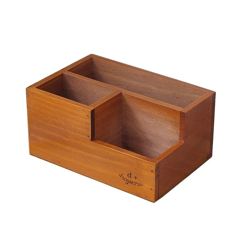 Retro Style Wooden Desk Organizer